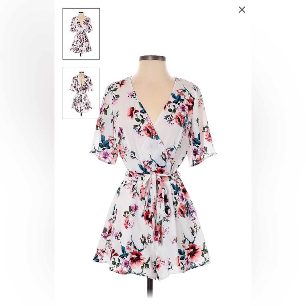 Floral White Romper